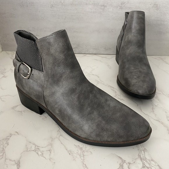 Baretraps Booties Sz 10M Weathered Gray Almond Toe‎ Western Excellent condition - Picture 1 of 12